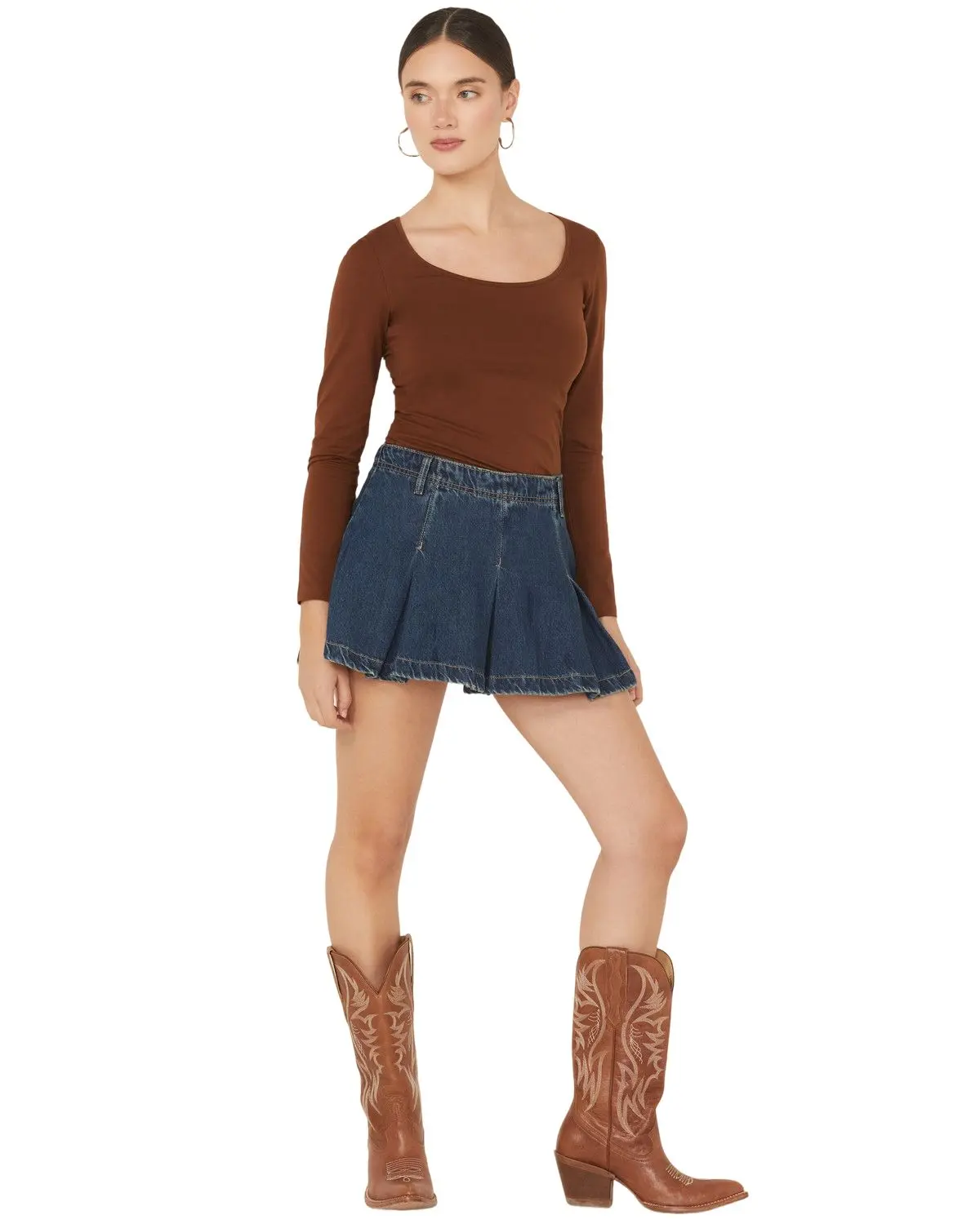 Free People Women's Women'S Madison Ave Dark Wash Mini Denim Skirt - Ob2094379