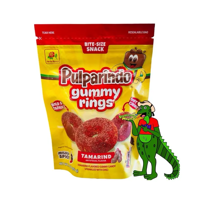 De La Rosa Pulparindo Tamarind Gummy Rings 9oz