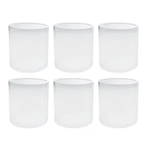 PVC Cylinder Container, 4-Inch x 4-Inch, 6-Count - Clear