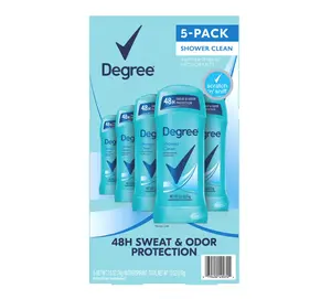 Degree Antiperspirant Deodorant, Shower Clean, 2.6 oz., Pack of 5