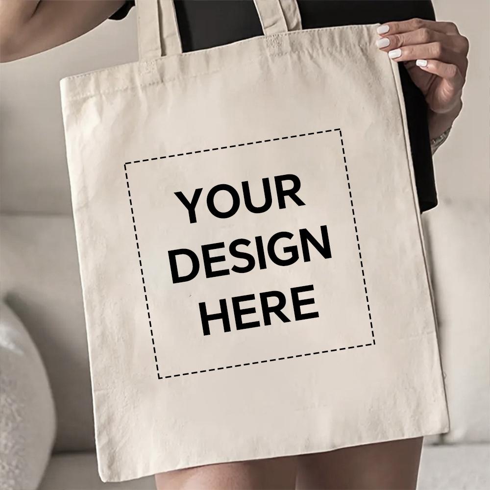 PODPersonalized custom canvas bag with customizable front and back, customizable photo/text/logo canvas tote bag for travel, going out, party.