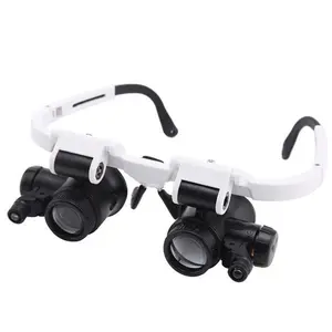 Plastic Head-Mounted Magnifying Glass - High-Definition, 3 Groups of LED Lights - Tools & Hardware Optical Measuring Instrument://，for Watch Repair, Antique Jewelry Identification
