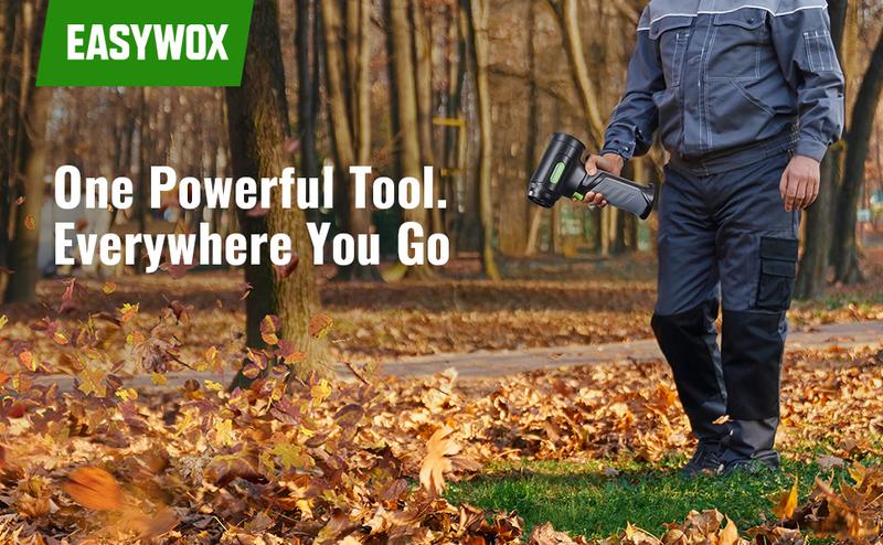 EASYWOX Cordless Heavy Duty 756W 1200G Turbo Electric Leaf Blower 8×3000mAh Battery USB-C Fast Charging Lightweight Portable for Car Patio Lawn Garage Snow Drying EASYWOX Cordless Heavy Duty 756W 1200G Turbo Electric Leaf Blower 8×3000mAh Battery USB-C Fast Charging Lightweight Portable for Car Patio Lawn Garage Snow Drying