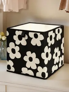 Cartoon Floral Print Pattern Storage Box, Stackable Drawer Organizer, Durable Multi-Functional Design for Home Dorm Room Organization