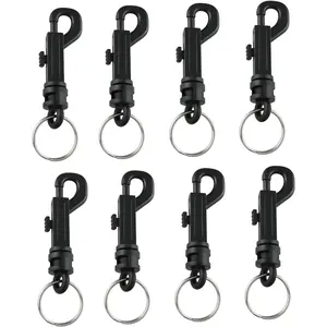 8PCS Plastic Lightweight Durable Clasp Swivel Snap Bolt Keychain Clips Hooks for Keys, Keychains, Tags and Lanyards
