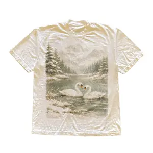 Swan Shirt Vintage Winter Nature Tee Romantic Swan Lover Gift Cottagecore Wildlife Art T-shirt- Unisex Menswear & Womenswear - Streetwear Tops - Casual Cotton Crewneck Shortsleeve Tshirt