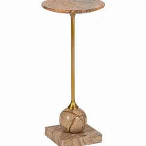 Uma Marble Drink Table - brown