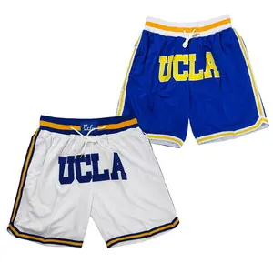 2025 Basketball shorts UCLA Basketball pantsFour pockets Cheap and High Quality Sewing embroidery covered court Beach Pants Outdoor sports shorts Big Size Mesh breathable Training pants Black White Blue Accepting mixed wholesale and retail