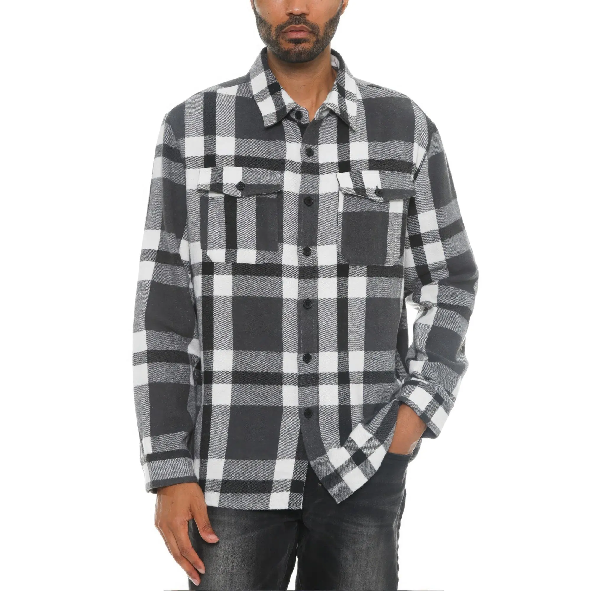 Men's Checkered Soft Flannel Shacket