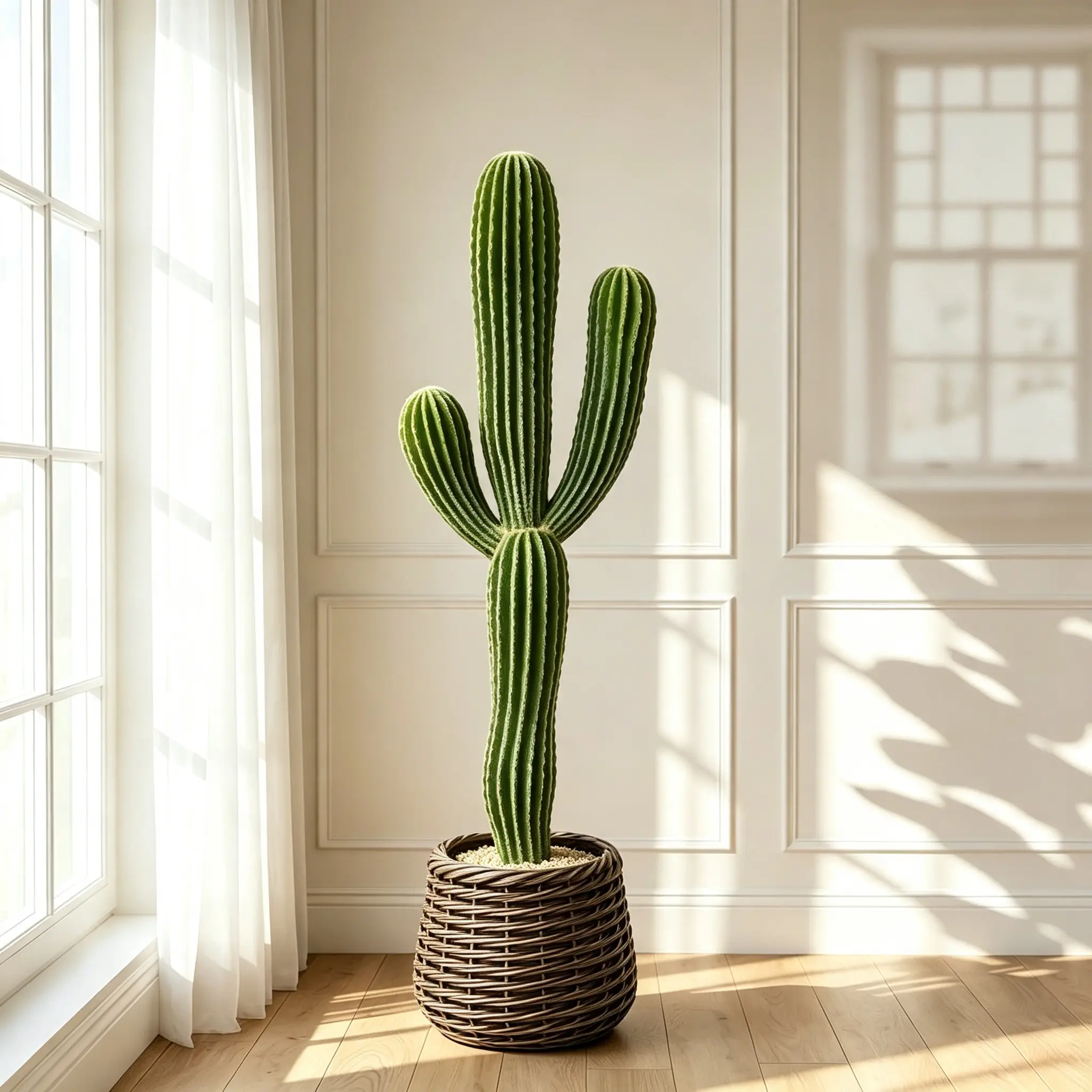 4FT Realistic Thorn-Free Artificial Saguaro Cactus Plant , Low Maintenance Decorative Floor Plant for Indoor Decor, Boho Entryway & Living Room dry planter Tropical Tree artificialplants sohochic home