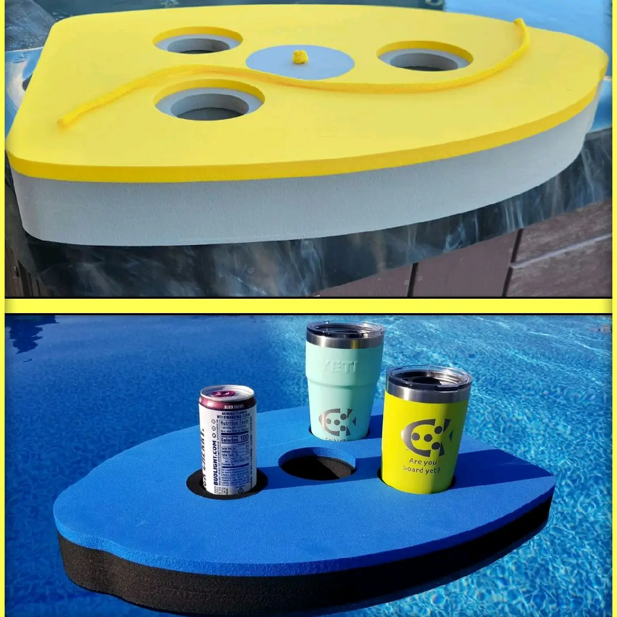 Standard Cocktail Kickboard, the original "World's Best Floating Drink Holder"!