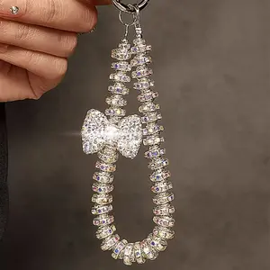 Elegant Beaded Butterfly Phone Chain, Portable Wrist Strap Anti-Loss Fashion Accessory with Transparent Clip, High-End Flashing Design, Cell Phone Charm