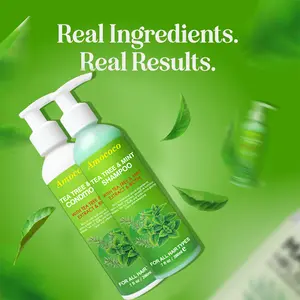 Amococo Tea Tree & Mint Shampoo & Conditioner Set - Oil Control, Dandruff Care & Hair Revitalization for All Hair Types