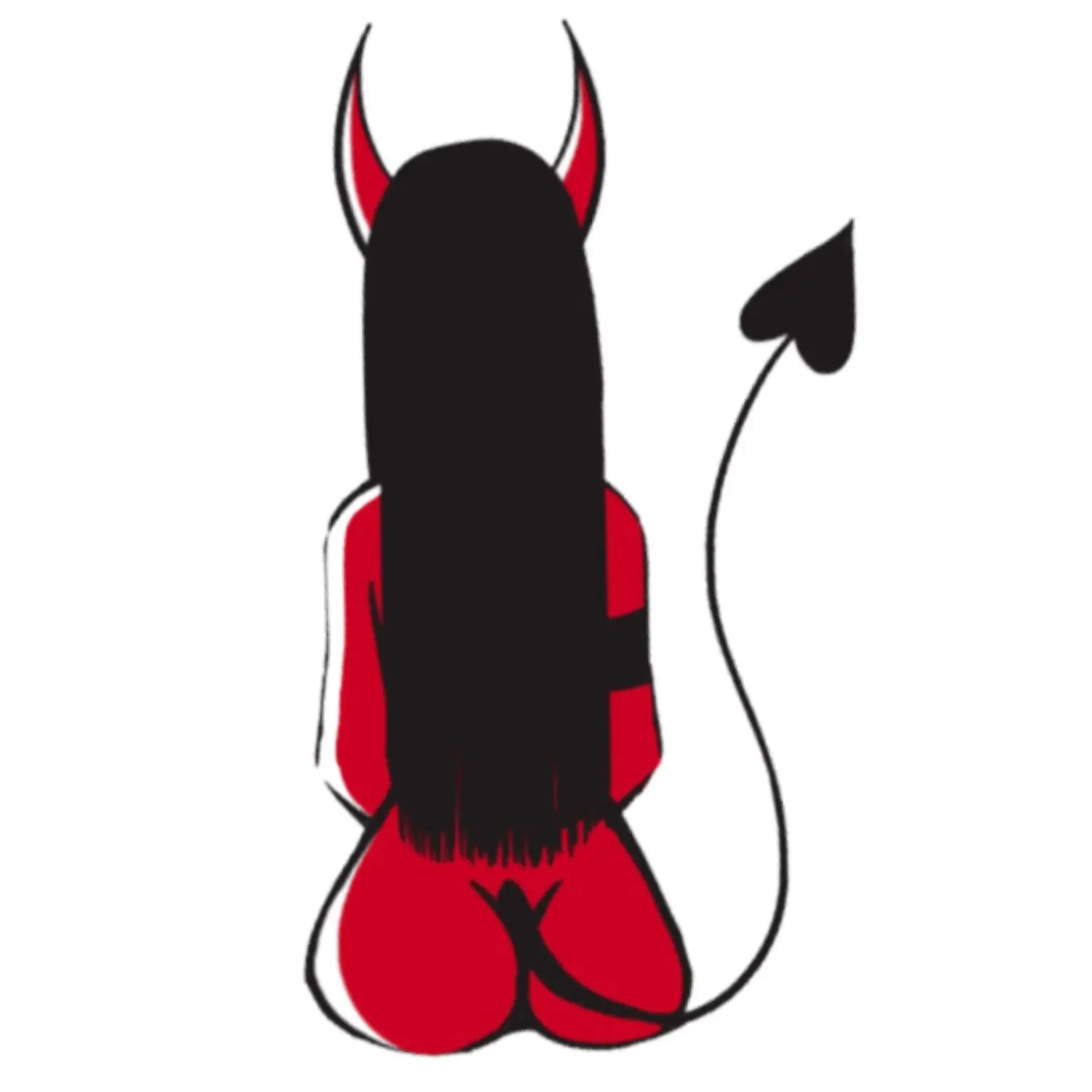Cute Chibi Devil Vinyl Sticker for Laptops, Phone Cases & Water Bottles, Minimalist Red-and-Black Design, Glossy Finish, Perfect for Decorating Notebooks, Desks & Journals