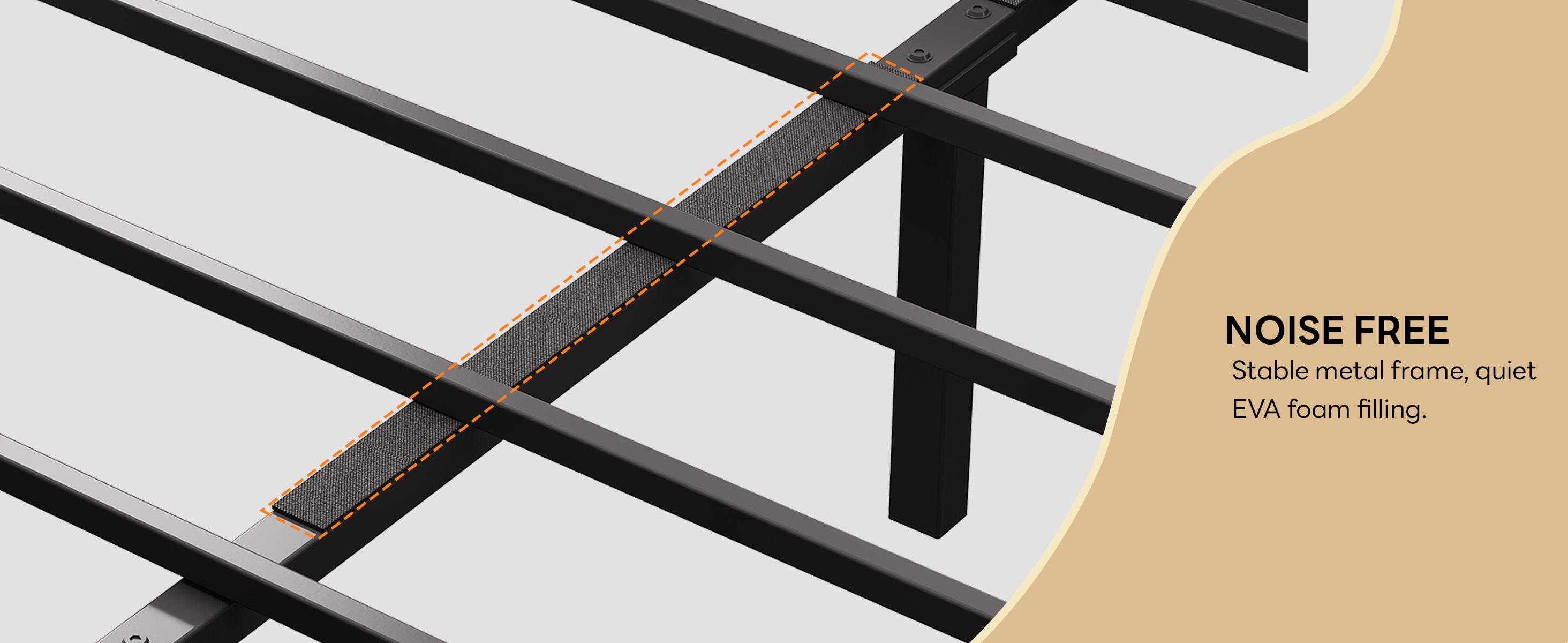 LIKIMIO King Bed Frame with Headboard, Wood Camas Queen with Strong Metal Slats Support, No Box Spring Needed for Bedroom and Guest Room