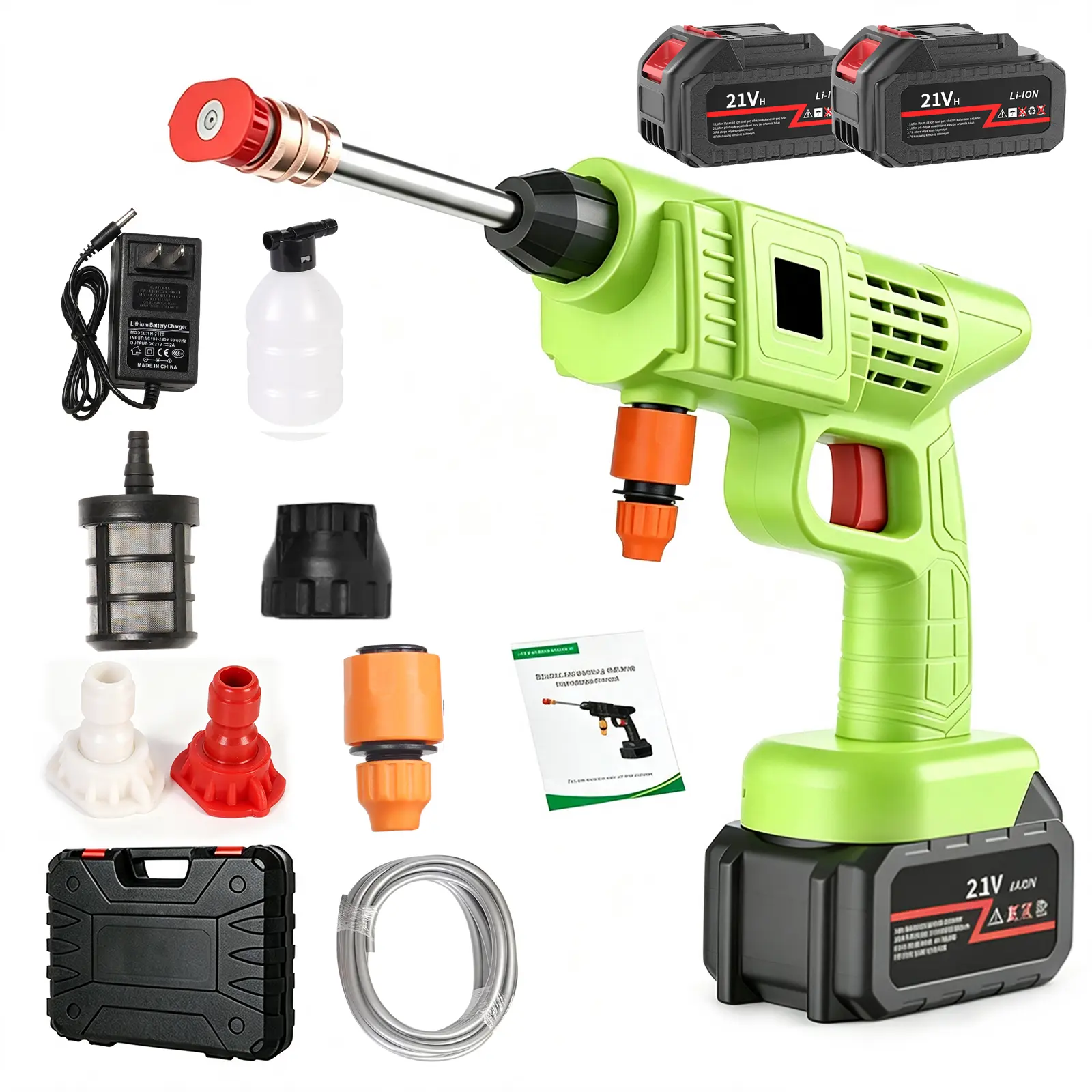 Cordless High-Pressure Electric Car Washer, Portable Rechargeable Pressure Washer with Multifunctional Spray Gun. Ideal for car washing, outdoor pet bathing, watering flowers, cleaning carpets, patios, floors, and more. A highly practical and