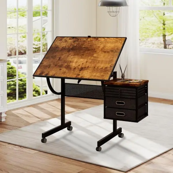 1500 pieces Jigsaw Puzzle metal Table board for adults gift with 4 trays, 2 Storage drawers and 4 wheels (black)