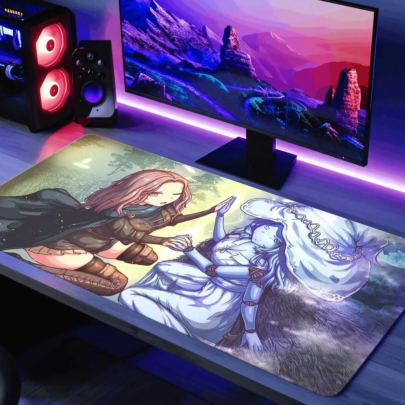 Melina and Ranni the Witch Desk Mat Elden Ring Mouse Pad, Lands Between Mouse Pad Gaming Desk Pad, Erdtree Gaming Mousemat Playmat
