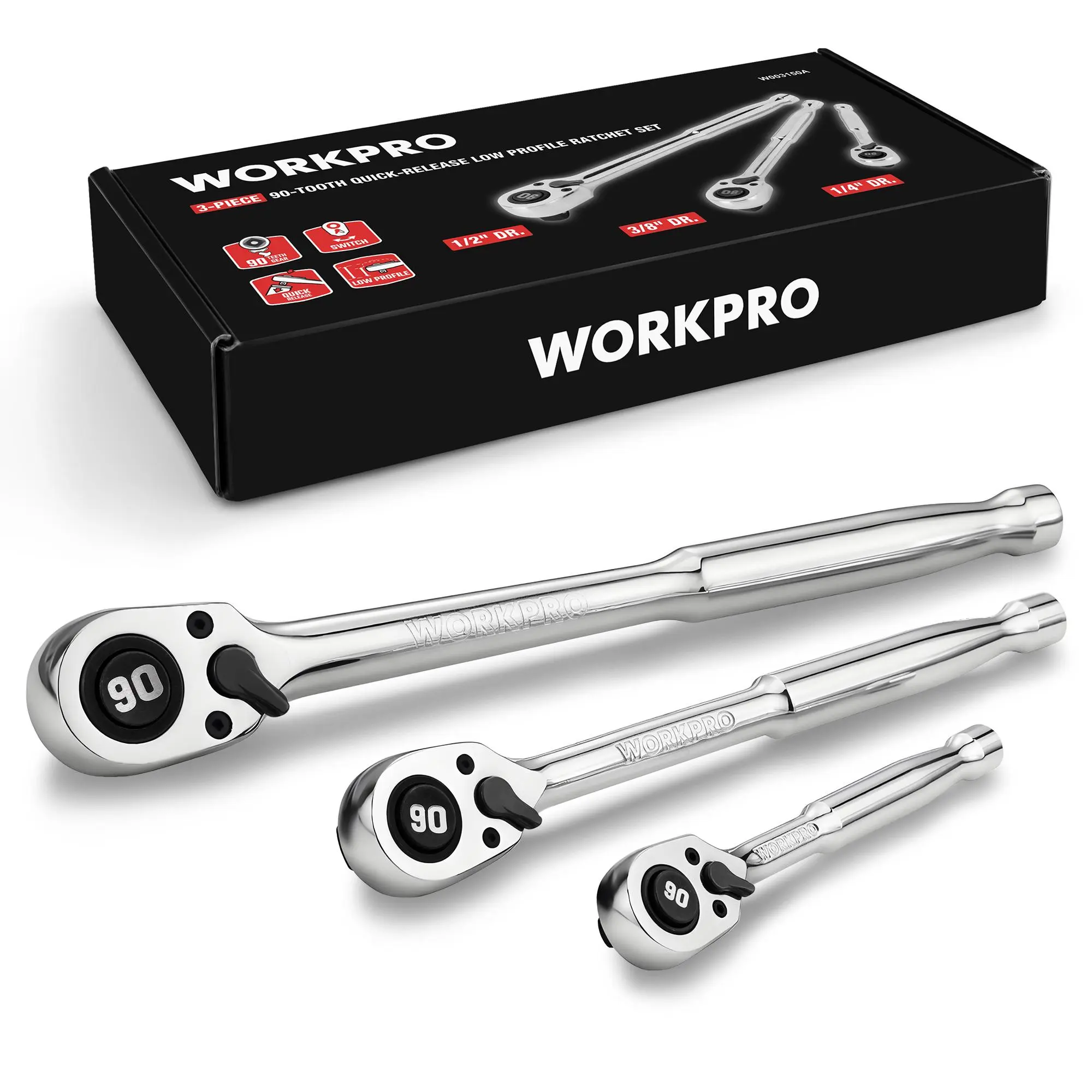 3 Pack - 1/4", 3/8", 1/2"
