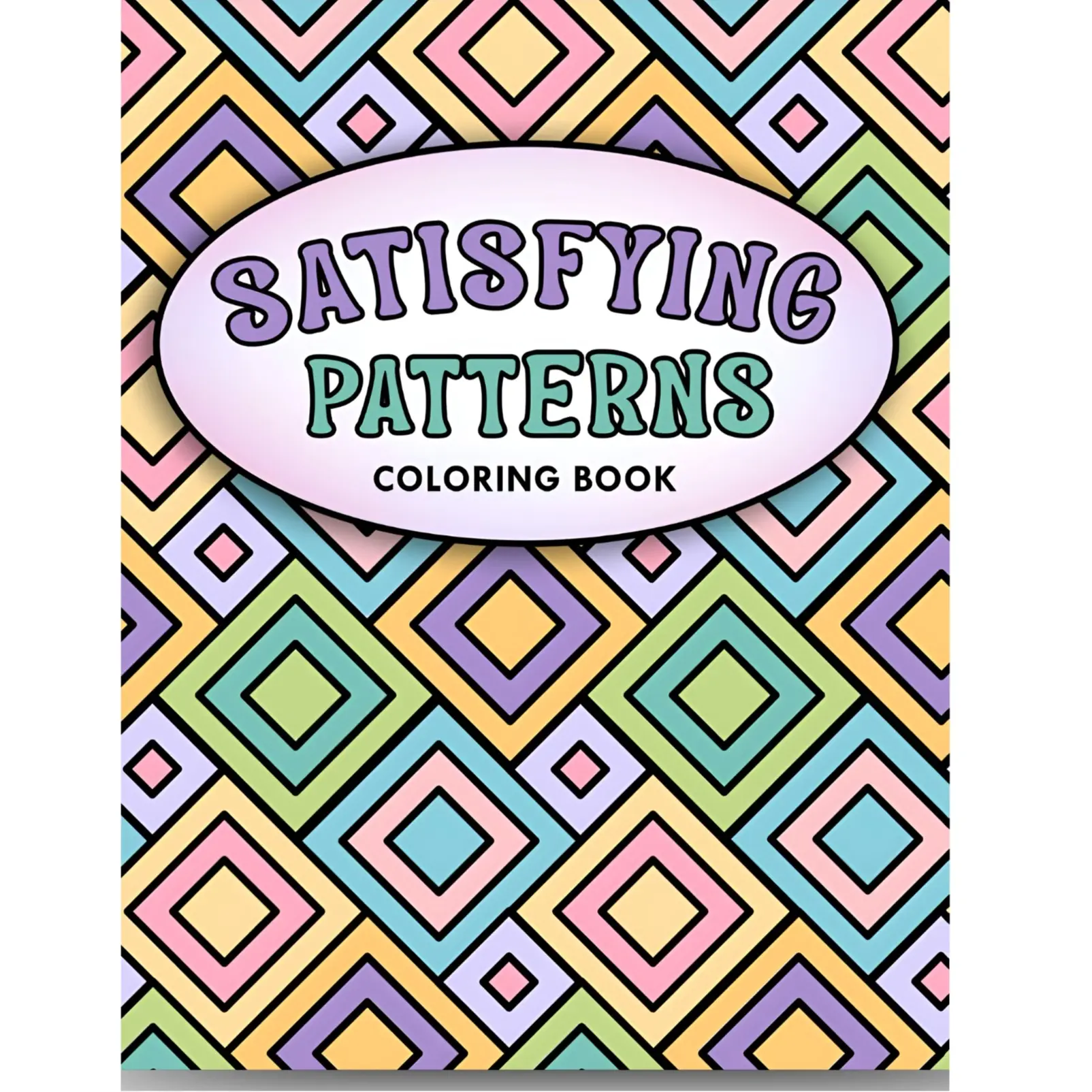 Satisfying Patterns Coloring Book Bold and Easy Designs With Simple Geometric and Cute Illustrations stress-free coloring relief stress relief Art Markers