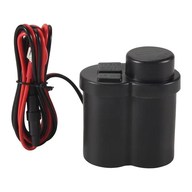Waterproof motorcycle USB charger for phone, dual USB socket compatible with 12V car cigarette lighter