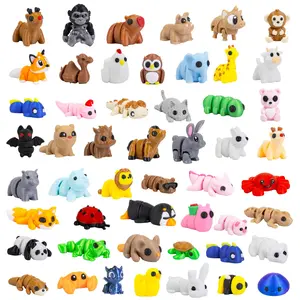 48 PCS 3D Printed Animal Fidget Toys, Mini Articulated Small Animals, Perfect for Stress Relief, Collection Ornaments, Party Gifts