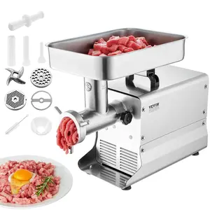 VEVOR Meat Grinder,  13 Lbs/Min Capacity Electric Meat Grinders with Blade, Grinding Plate, Sausage Maker, Stainless Steel Commercial Meat Mincer for Kitchen Restaurant Butcher Store