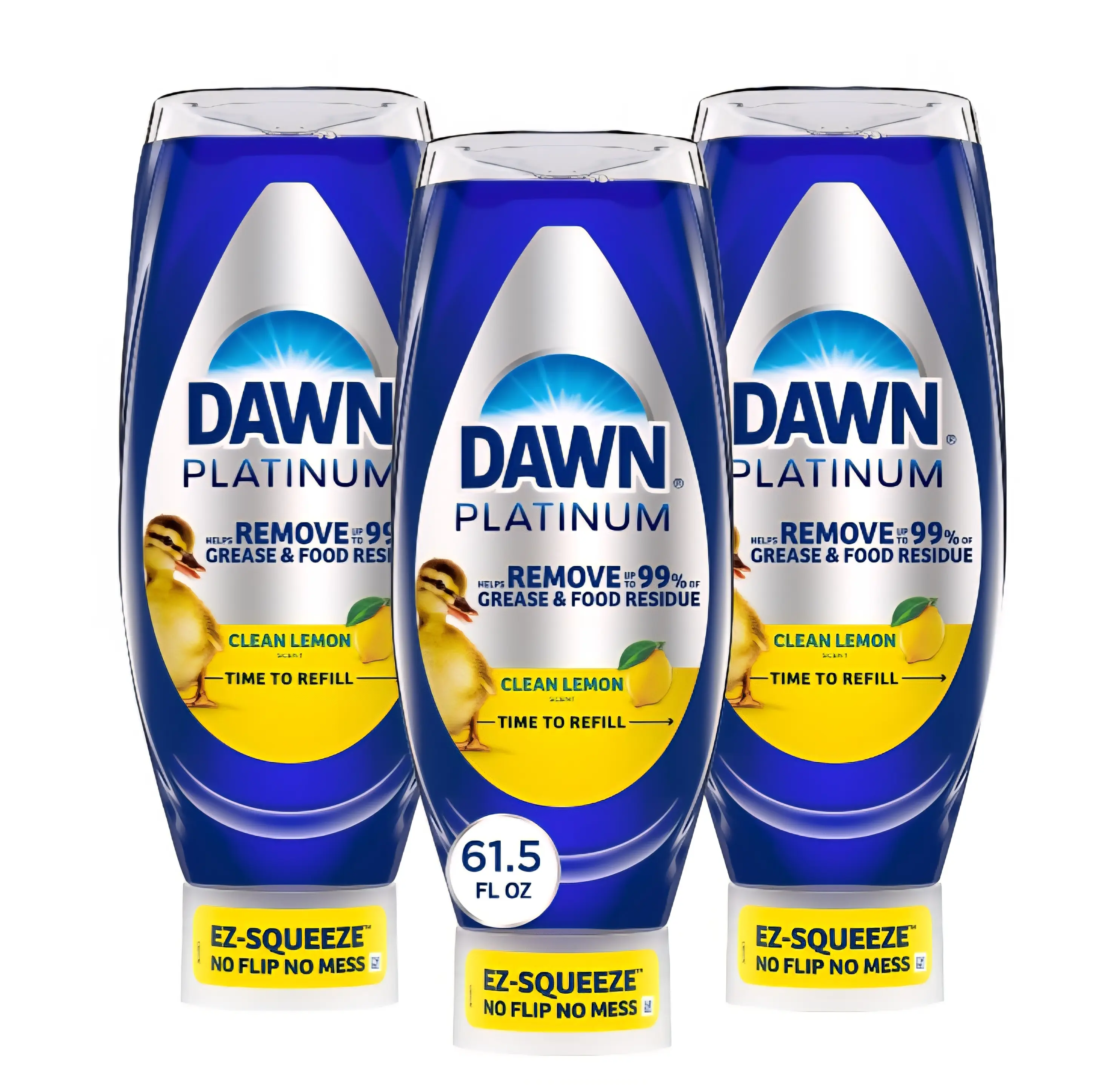Dawn Platinium detergente líquido lavavajillas. Jabon liquido para lavar platos. Olor a limón. 3 unidades de 20.5 oz cada uno Pack