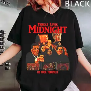 The Office Threat Level Midnight T-Shirt, Vintage Threat Level Midnight design Shirt, Michael Scott Tshirt, Retro Dwight Schrute Tee Classic Cotton