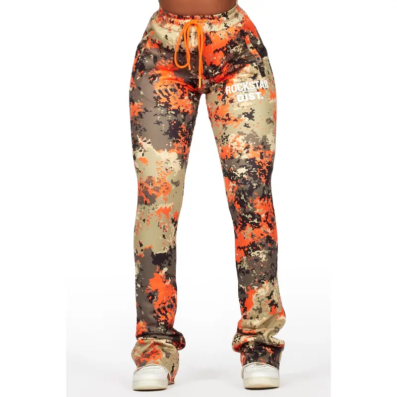 Juliana Orange Digital Camo Super Stacked Track Pant
