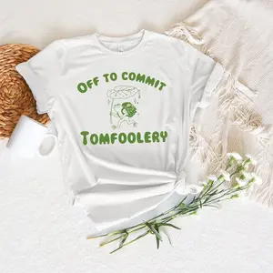 Funny Frogss T-Shirt,Off to Commit Tomfoolery Meme 100% Cotton Tee