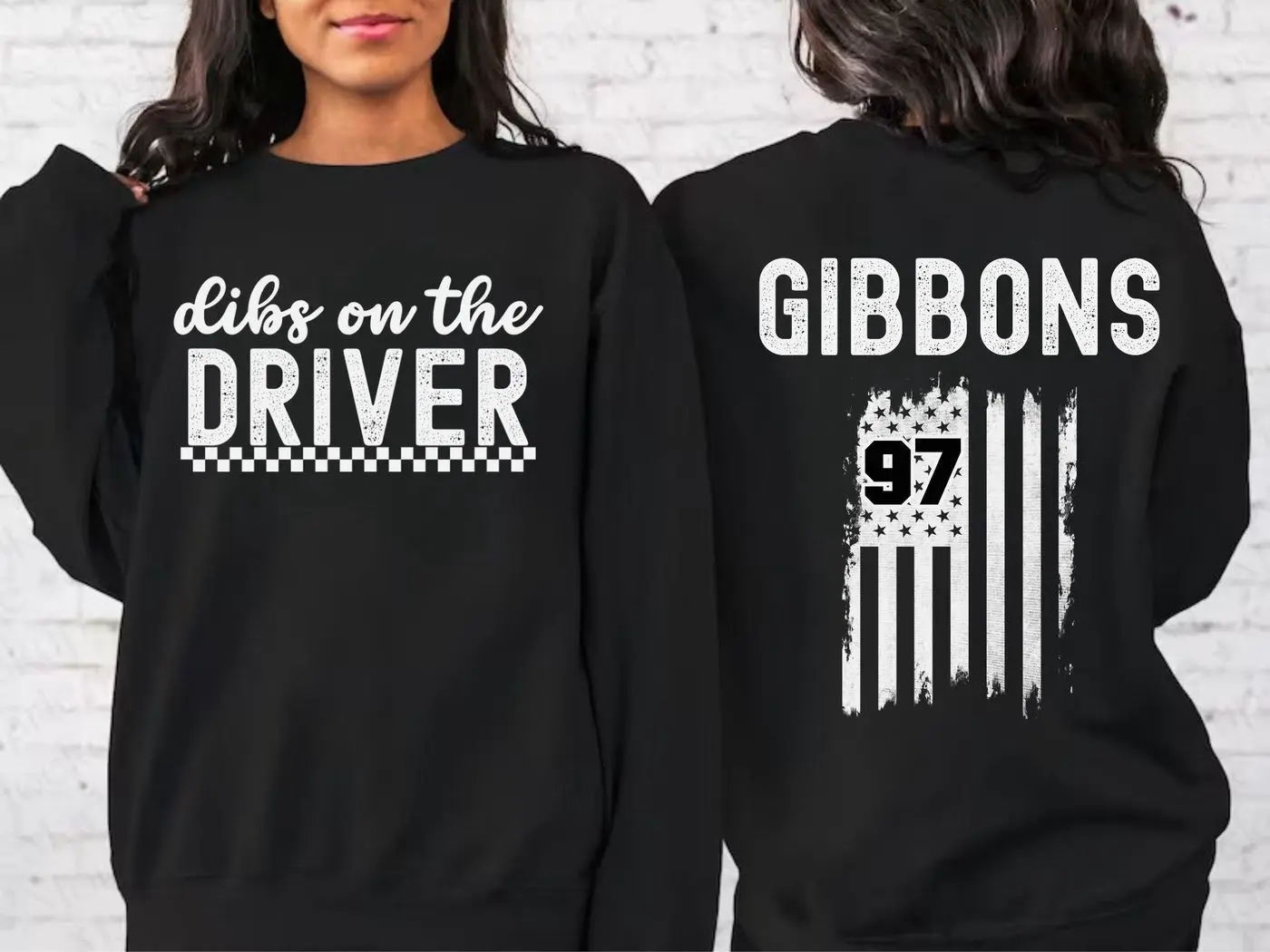 Personalized racing sweatshirt, custom race wife, girlfriend, racing season hoodie, name on back, dirt track, Race Day sweater, gift for mom