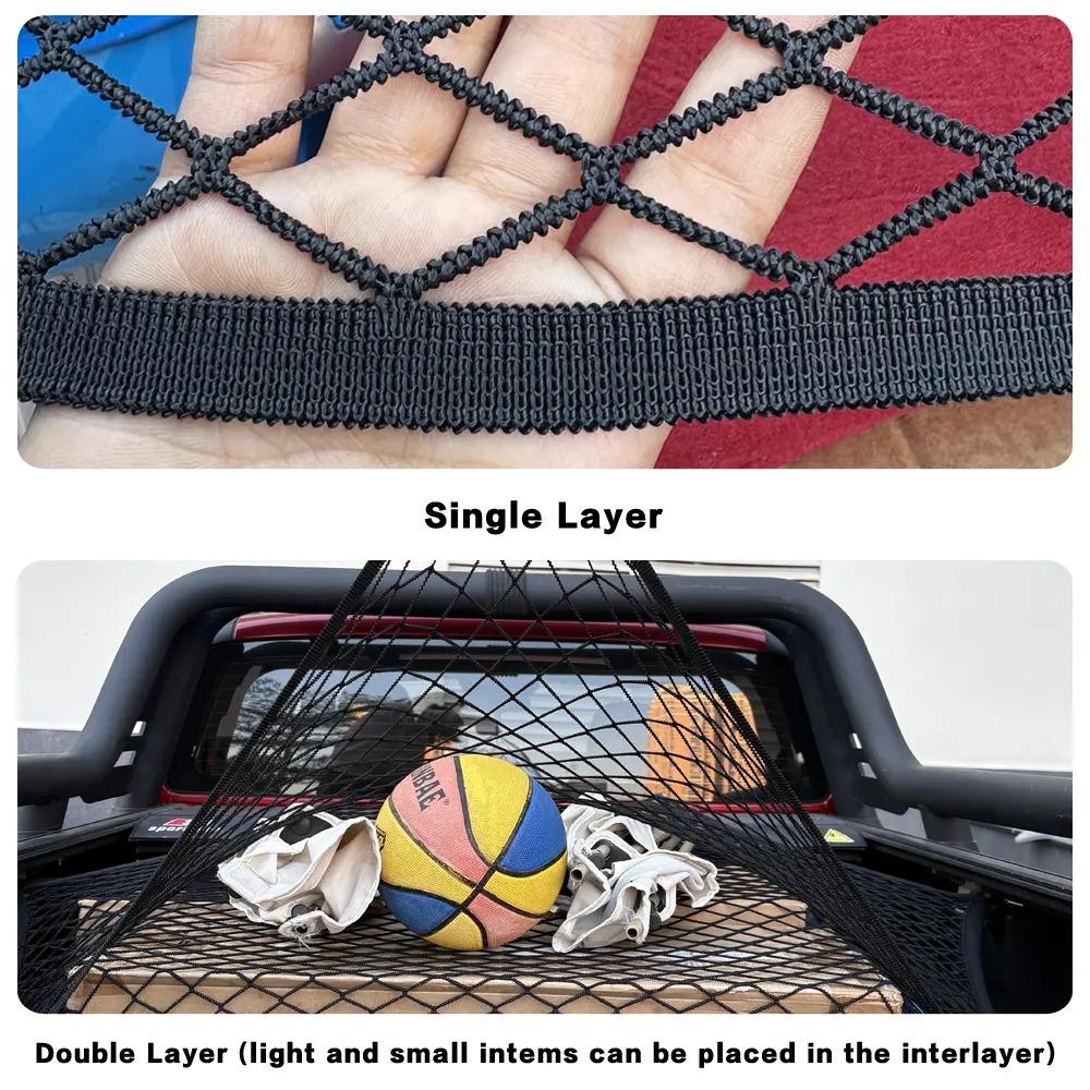 Highly Elastic Cargo Net for Truck Bed – Stretchable Cargo Mesh Organizer for ATV, SUV, UTV & Boat, Heavy-Duty Compact Storage Net for Furniture, Camping Gear & Travel Essentials, Simple Tie-Down Solution