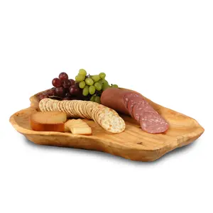 18" X 14" appetizer platter or charcuterie platter hand-carved from reclaimed root wood