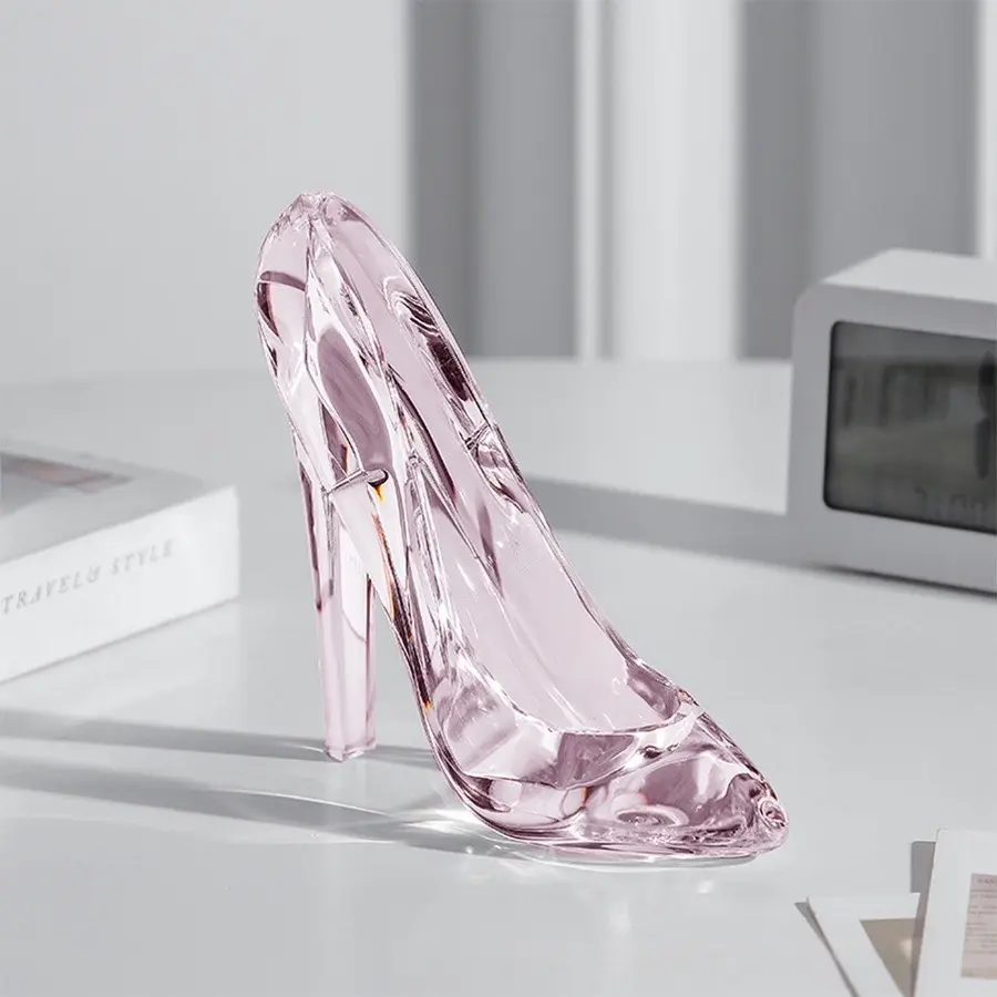 Acrylic Crystal High Heel Ornament, Nordic Luxurious Style, Elegant Transparent Design Crystal Home Decor, Perfect for Bedroom & Living Room, Ideal Gift for Valentines & Mothers Day