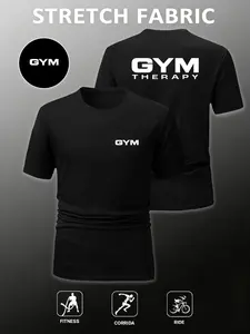 Men's 'Gym Therapy' Stretch Performance T-Shirt – Premium Quick-Dry Athletic Tee, Multi-Sport Fitness Running Cycling Top, Gym Workout Wear, Activewear T Shirt
