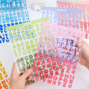 Color Letter Sticker, Adhesive Alphabet Stickers, 8 Sheets Waterproof PET Sticker, Diy Decorative Stickers, Decorative Stick Labels for Planner, Handmade Markers, Diary, Scrapbooking