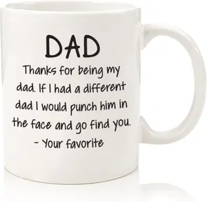 Thanks For Being My Dad Funny Coffee Mug - Gifts for Dad - Unique Best Dads Gifts from Daughter, Son, Kids - Cool Gag Birthday Present Idea for Father, Men, Guys, Him - Fun Dad's Mug, Cup
