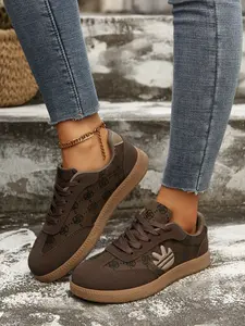 Women's Retro Round Toe Lace-Up Sneakers, Comfortable Casual Shoes for Daily Wear, Stylish Women's Footwear for All Occasions