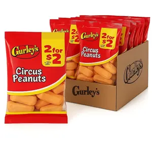Gurley's Old Fashioned Circus Peanuts Candy - Pack of 12 Marshmallow Bags