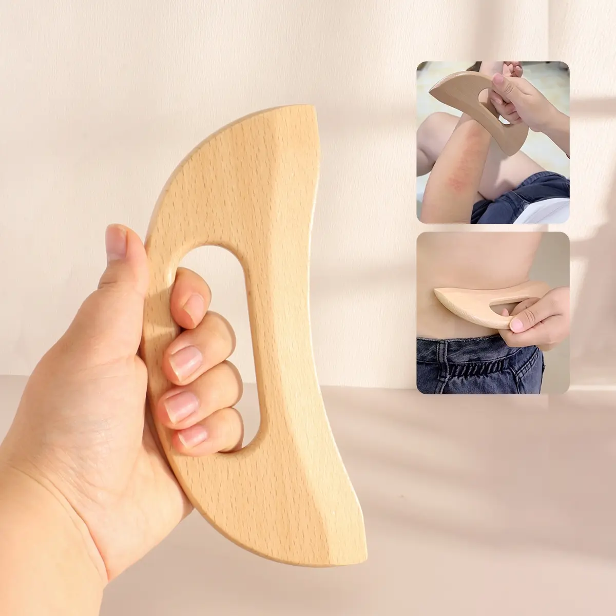 Manual Acupuncture Massage Tool, Acupressure Tool, Full Body Use Wooden Gua Sha Scraping Brush, Lymphatic Drainage Tool, Relieves Muscle Fatigue, Relaxation Aid, Physical Therapy Equipment