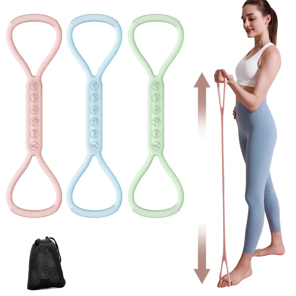The resistance band with handle, three intensity levels exercise bands, arm, chest and shoulder stretching bands, 8-shaped resistance band, Home workout equipment, Exercise Gear, suitable for home fitness and yoga