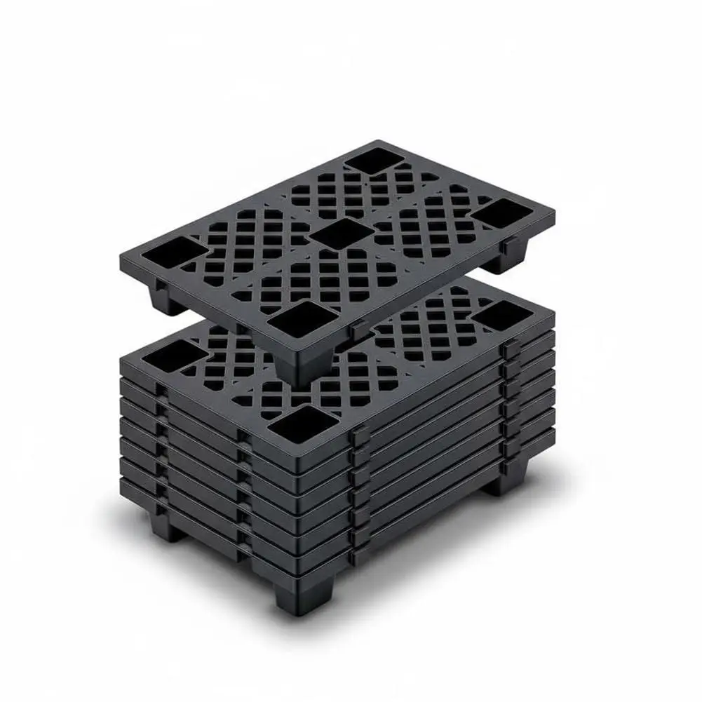 GARVEE 8 Pcs Lightweight Nestable Plastic Pallets - 23.6" x 15.8" Floor Pallets for Storage, Heavy Duty Waterproof with Ventilated Grids, Ideal for Warehouse, Garage, Basement, and Indoor Outdoor