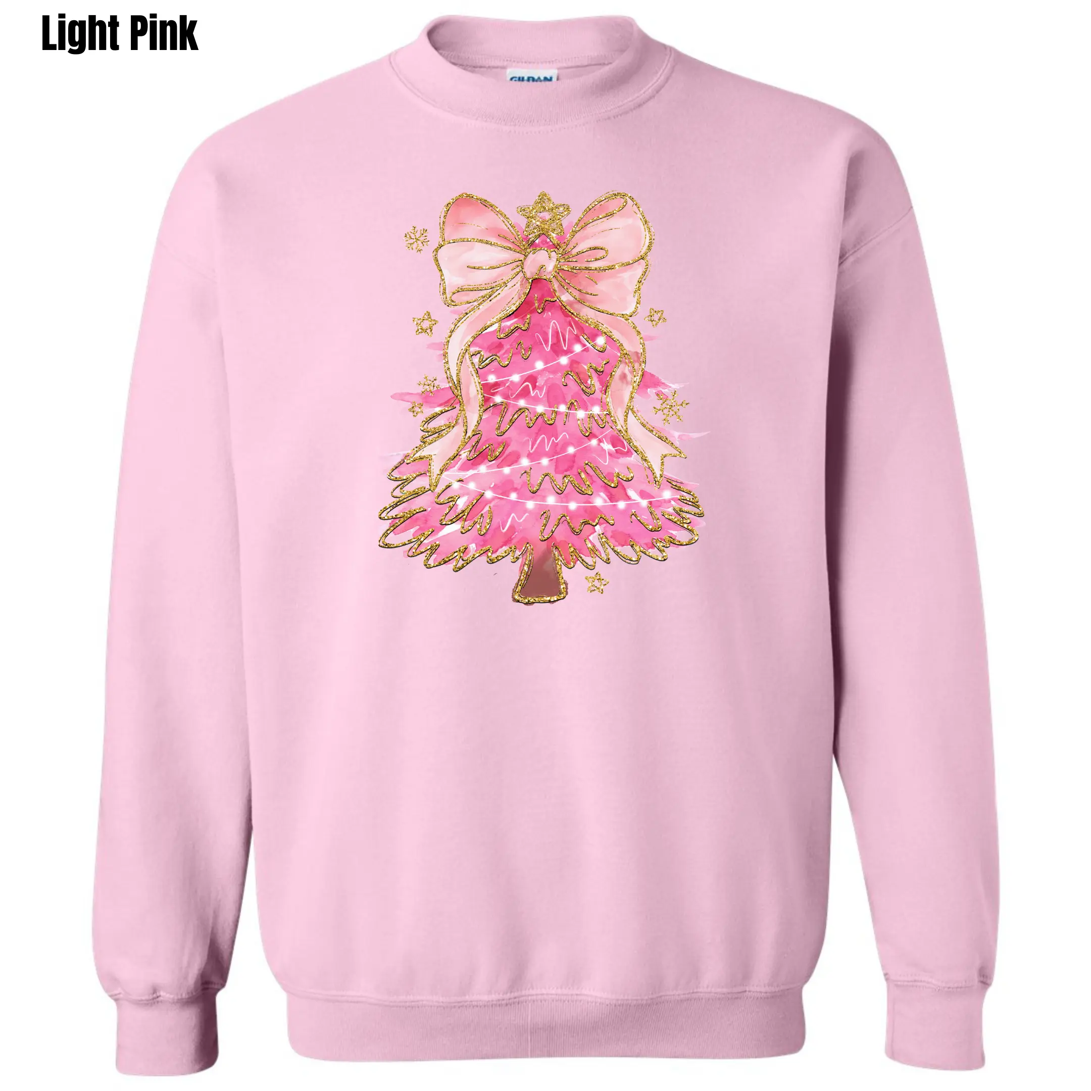 Fuchsia + Gold Christmas Tree Sweatshirt 'NLB'
