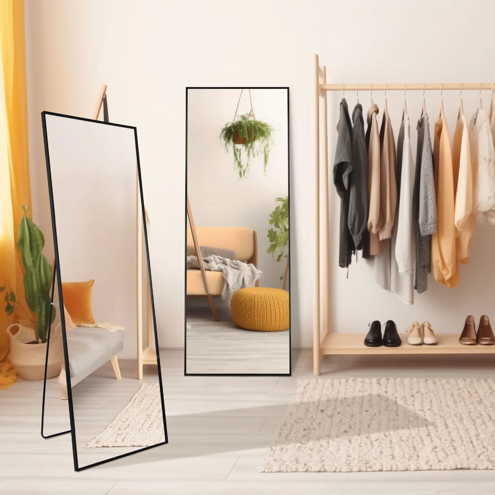 Body Length Mirror,65" x 22" Frestanding Mirror for Bathroom Vanity, Bedroom, Living Room, Home Decor