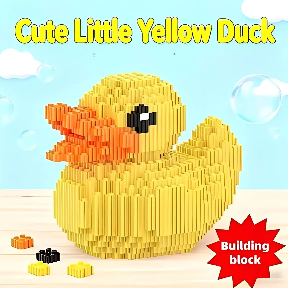 Duck Brick Building Blocks Party Game Office Home Decor No Battery DIY Handmade Creative Interlocking Toy Adult Universal Gift Building Block Model