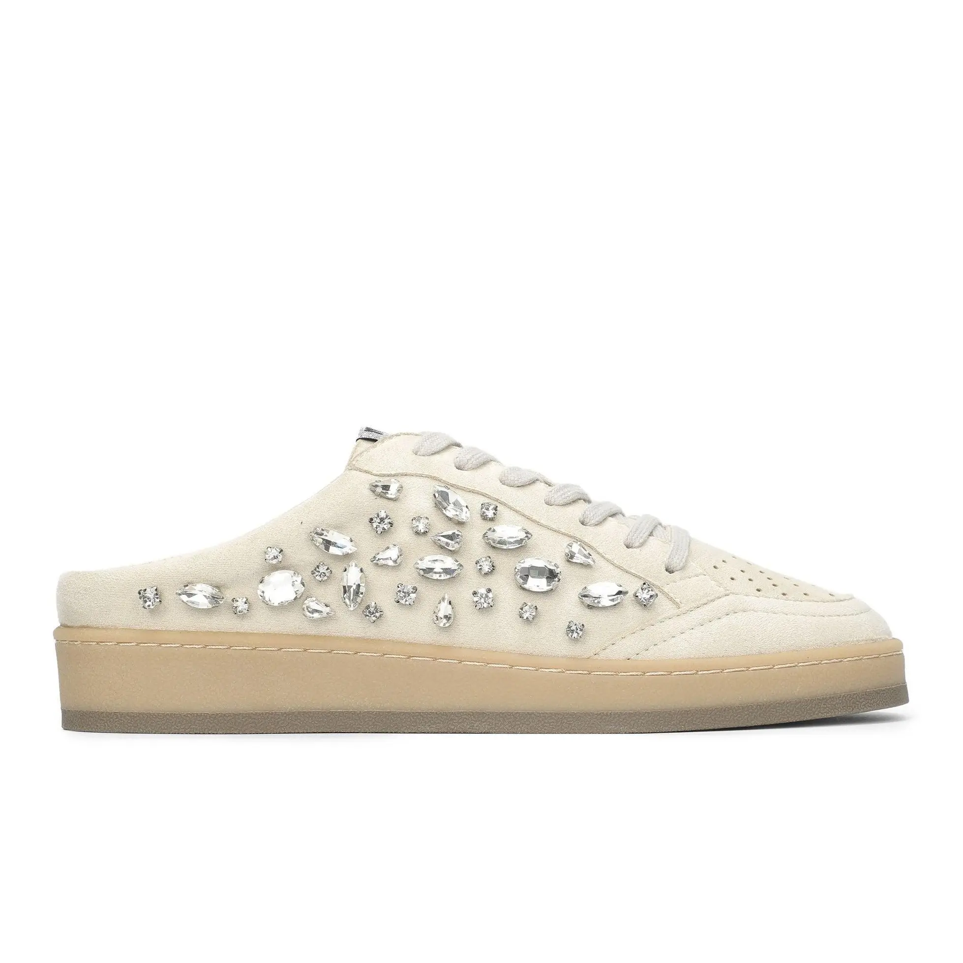 ALOKA Cream Rhinestone Slip-On Sneakers – Soft Cushioned