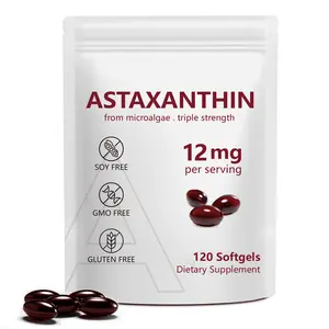 Astaxanthin 12mg Softgels 120 Count | Natural Antioxidant for Eye Skin & Immune Health | Supports Internal Circulation & Cellular Protection | Microalgae Source | Men & Women