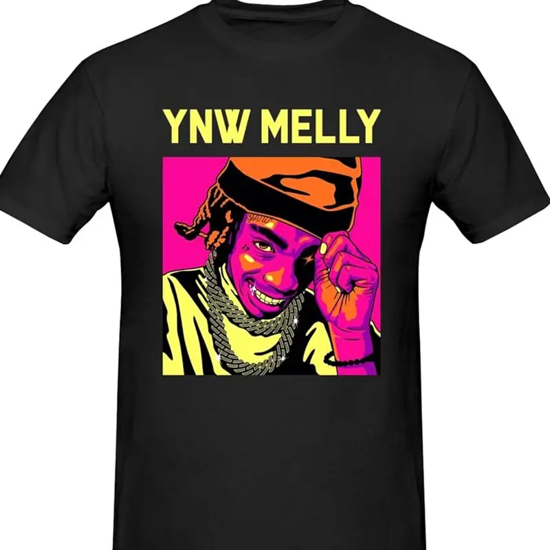 Ynw Music Melly Shirt for Man Fashion Novelty Graphic Short Sleeve Tshirt Crew Neck Cotton Tee Shirt