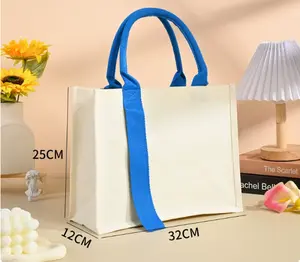 2026Canvas tote bag, custom gift bag, blank large capacity tote bag